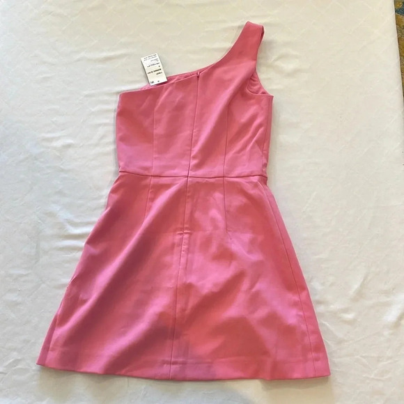 French Connection Whisper one shoulder minidress mini dress pink size 0 NWT - Picture 5 of 5